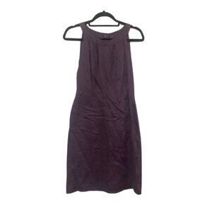LOFT LIKE NEW deep purple 100% linen A line sheath dress with open back detail 6